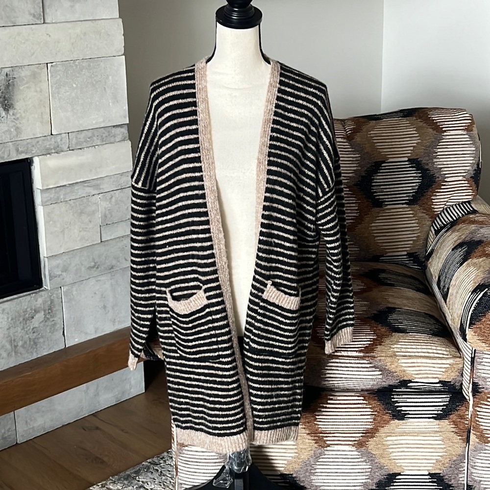Miracle Striped Open Front Cardigan (S/M)